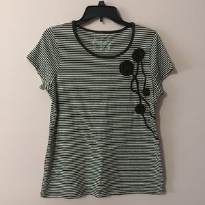 Arizona Jean brown flower striped shirt girls